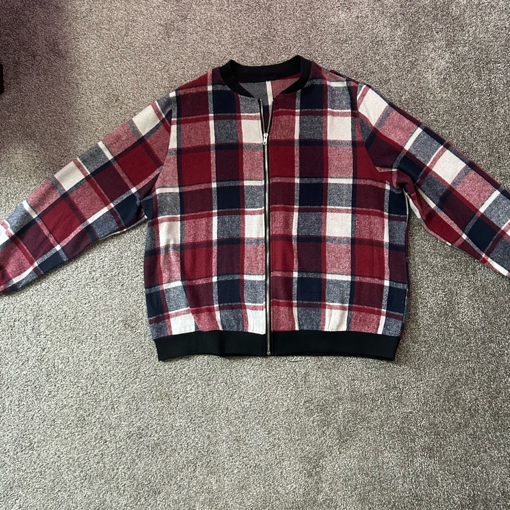Plaid Zip Up Jacket